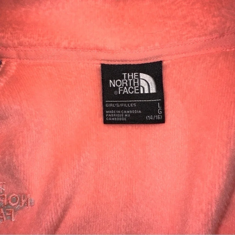 The North Face pink fleece zip up 14/16 Large or woman’s small or XS in EUC